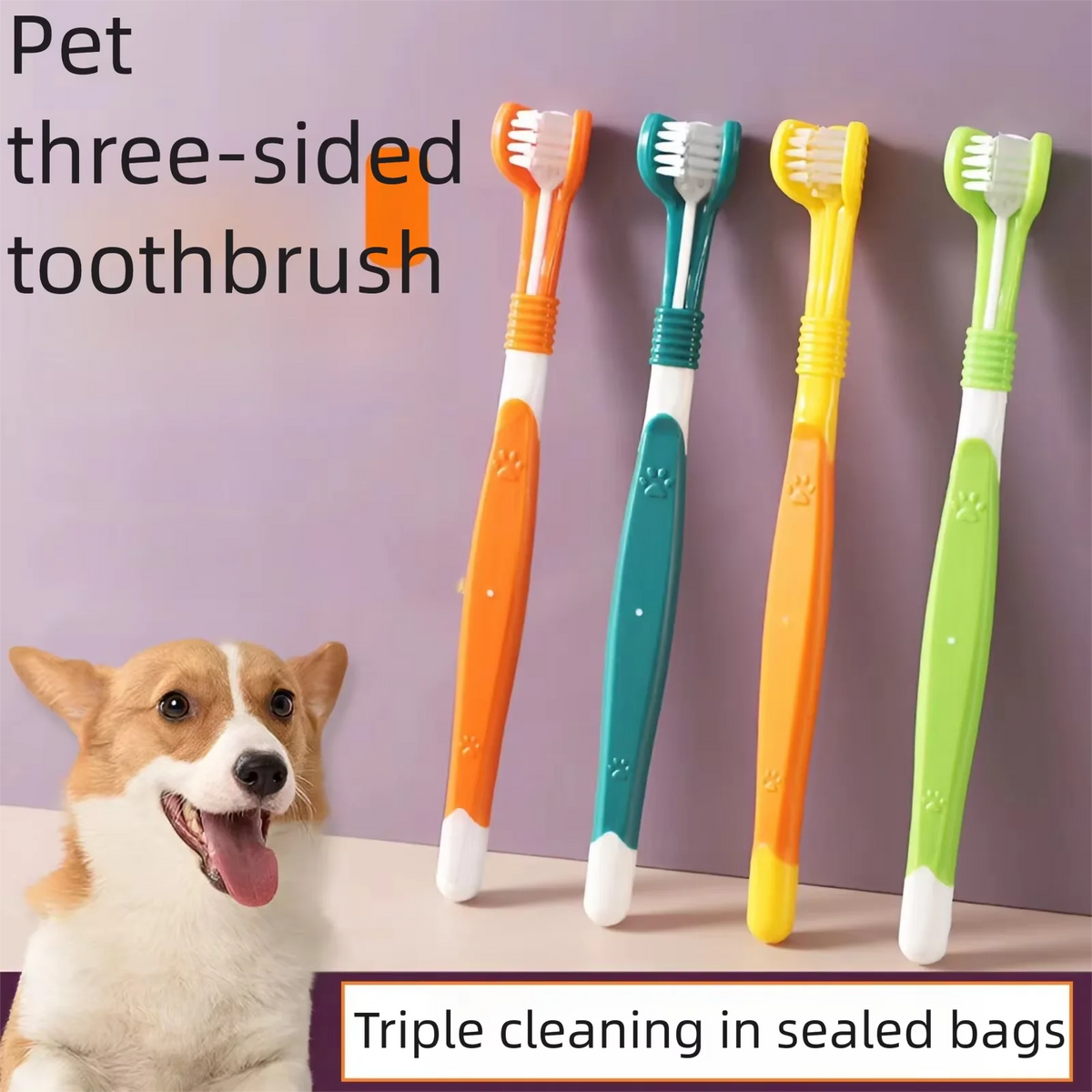 Dog Plastic Toothbrush Removing Tartar Cleaning Mouth Pet Care