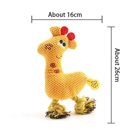 Puppy Kitten Interactive Plush Toy Squeaking Pet Chew Toy