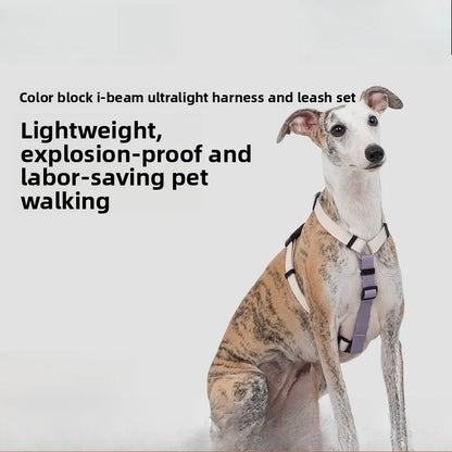 Dog Harness and Leash Set H Shape Light Anti Escape Adjustable