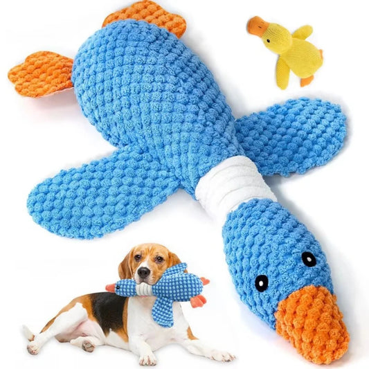 Cat Dog Chew Squeak Toy Plush Doll Companion Duck & Goose
