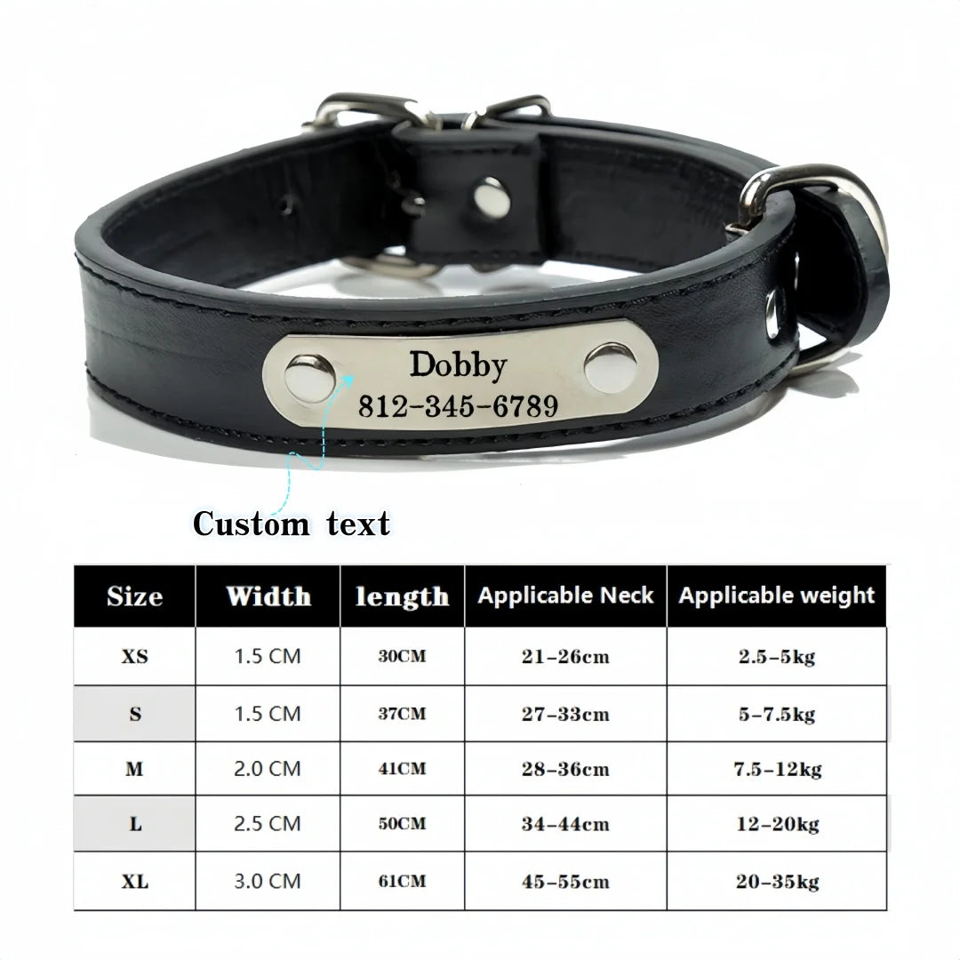 Personalized Name Carved Dog Collar ID Tag  Anti-lost Solid