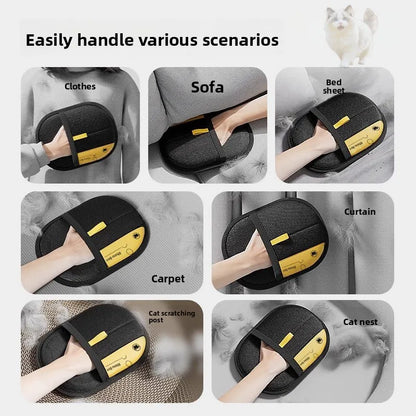 Pet Hair Removal Kit: Sticky Roller, Static Brush & Grooming Gloves