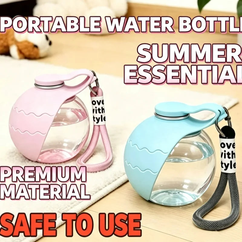 Portable Foldable Spherical PET Dog Water Cup with Hook