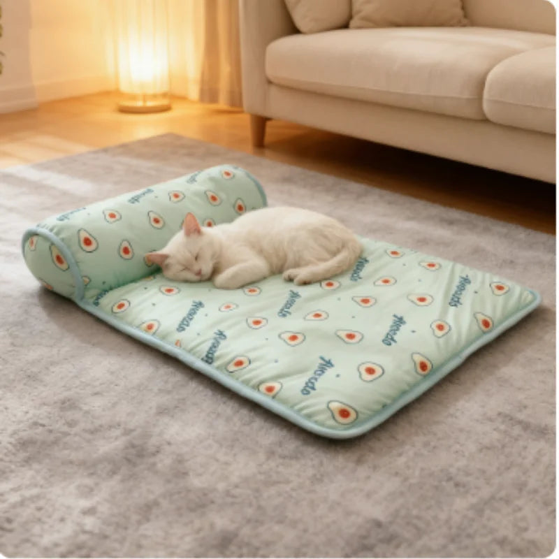 Cooling Dog Mat Summer Pad Breathable Pet Bed Sofa