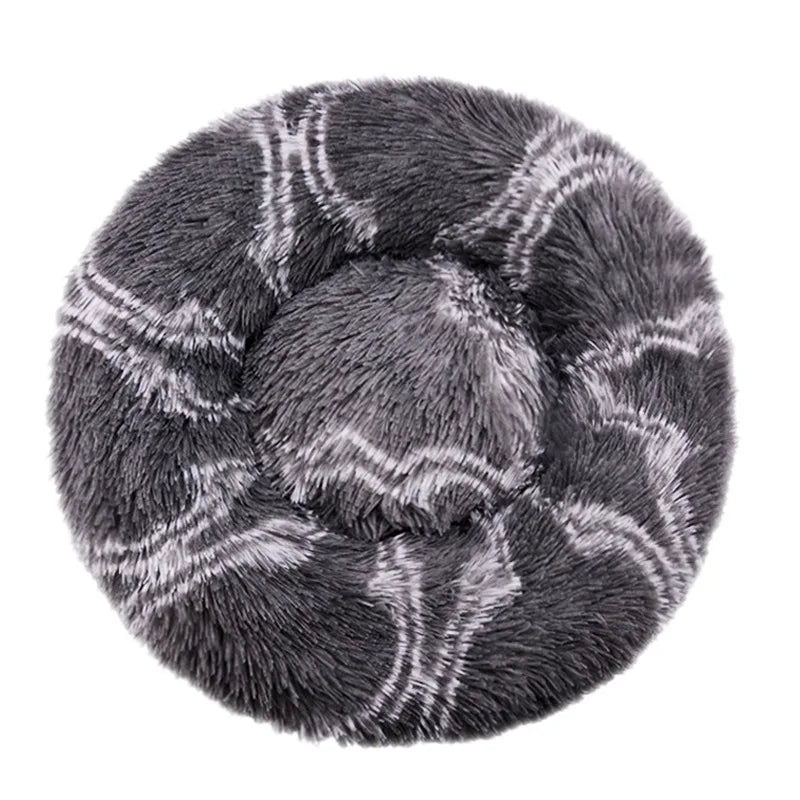 Round Dog Bed Winter Warm Cat Bed Plush Basket for Dog