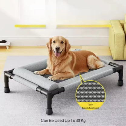 New Cooling Dog Cot Bed with Pillow Breathable Mesh Washable