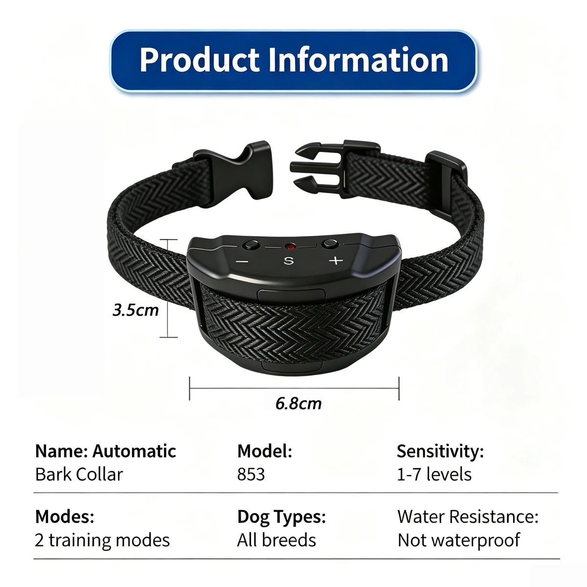 Automatic Anti-barking Click Training Waterproof Shock Collar