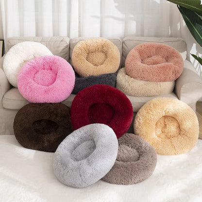 Dog Bed Donut Big Large Round Basket Winter Plush Beds for Dogs