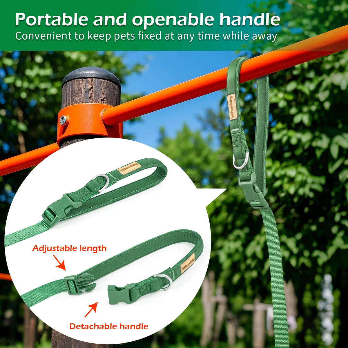 3M 5M Double Handle Hands Free Crossbody Dog Leash Adjustable