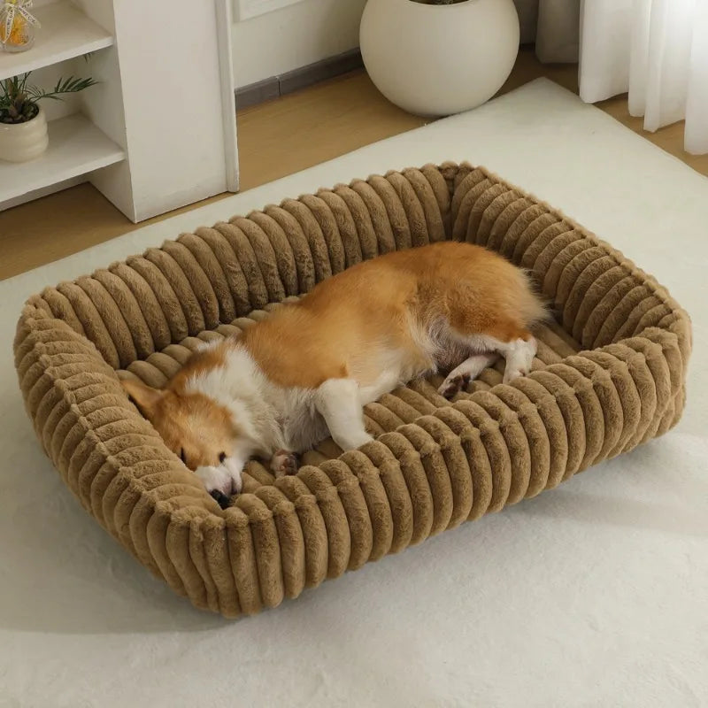 Rectangle Plush Dog Bed Winter Warm Mat Small Medium Big Pet Cat Dog