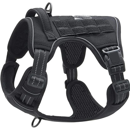 Large Dog Harness Collar Leash Molle Pouches Pet German Shepherd