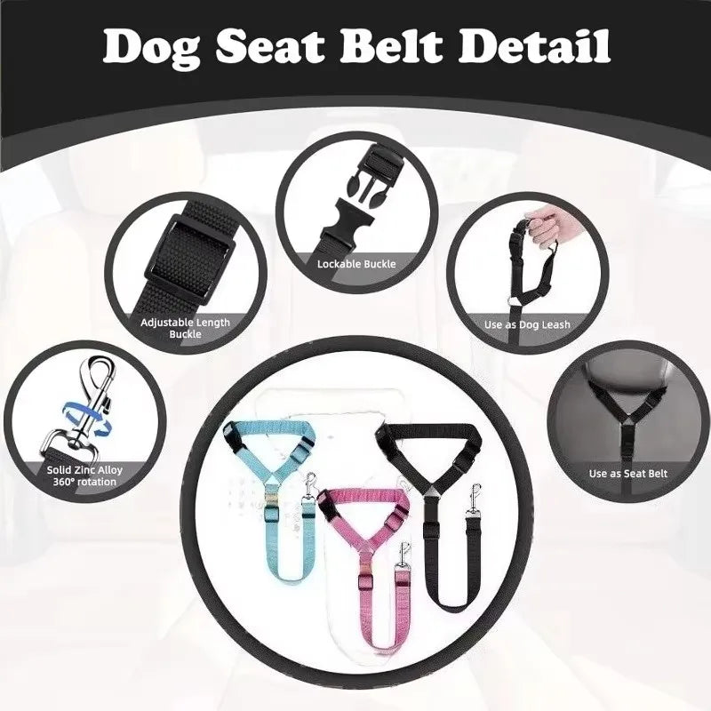 1PC Pet Car Seat Belt Nylon Lead Leash Backseat Safety