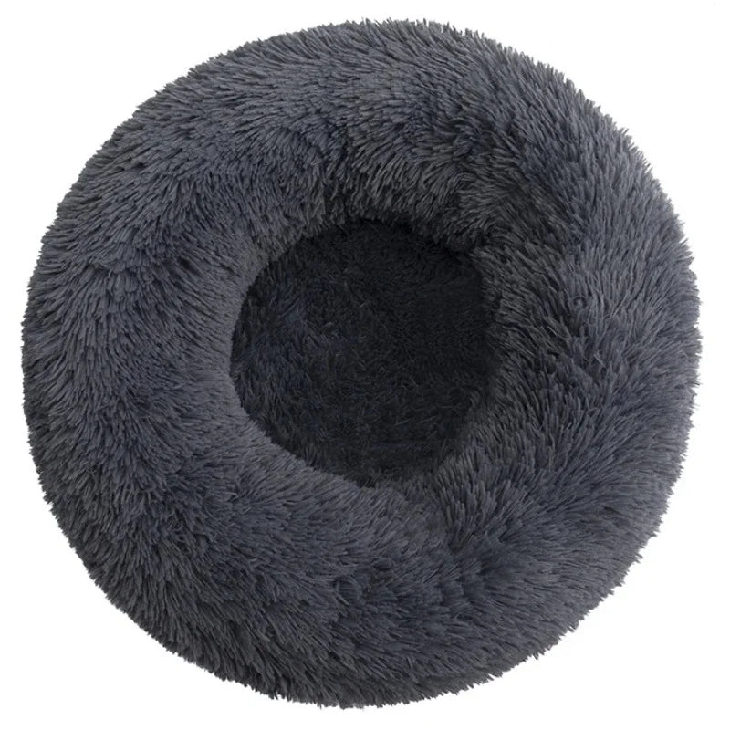Round Pet Bed for Large Dog Bed Donut Long Plush Cat Bed