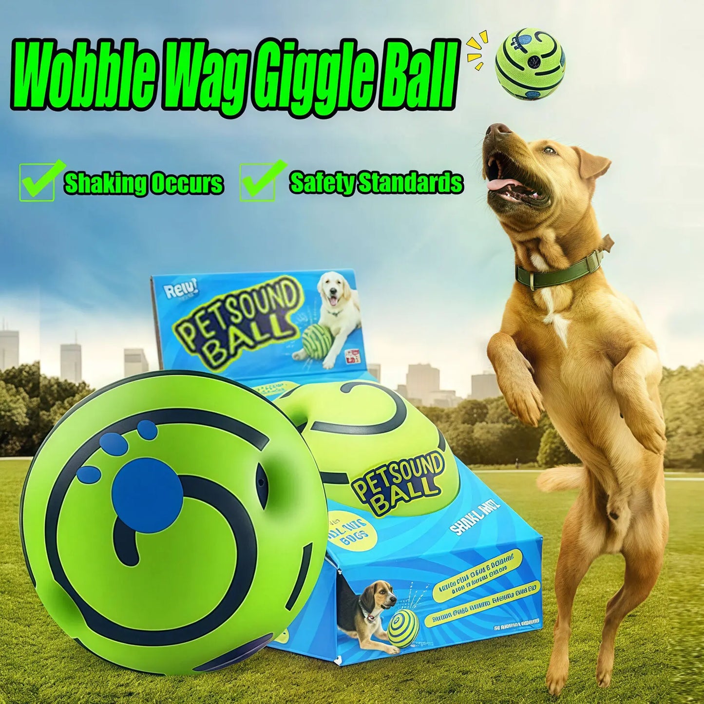 Dog Toy Wobble Wag Giggle Glow Ball Interactive Toy Fun
