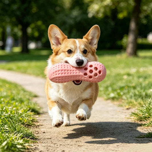 Molar Interactive Play Toy for Teeth Cleaning Pet Sound Peanut