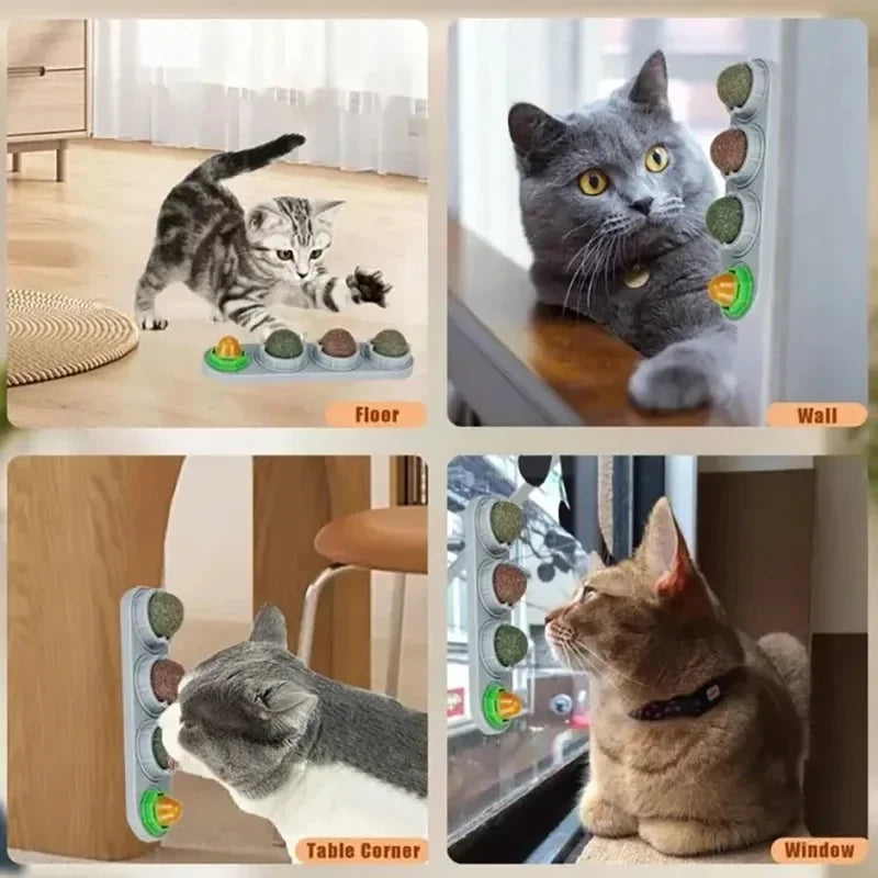 4 in 1 Rotating Catnip Silver Vine Ball Teeth Cleaning