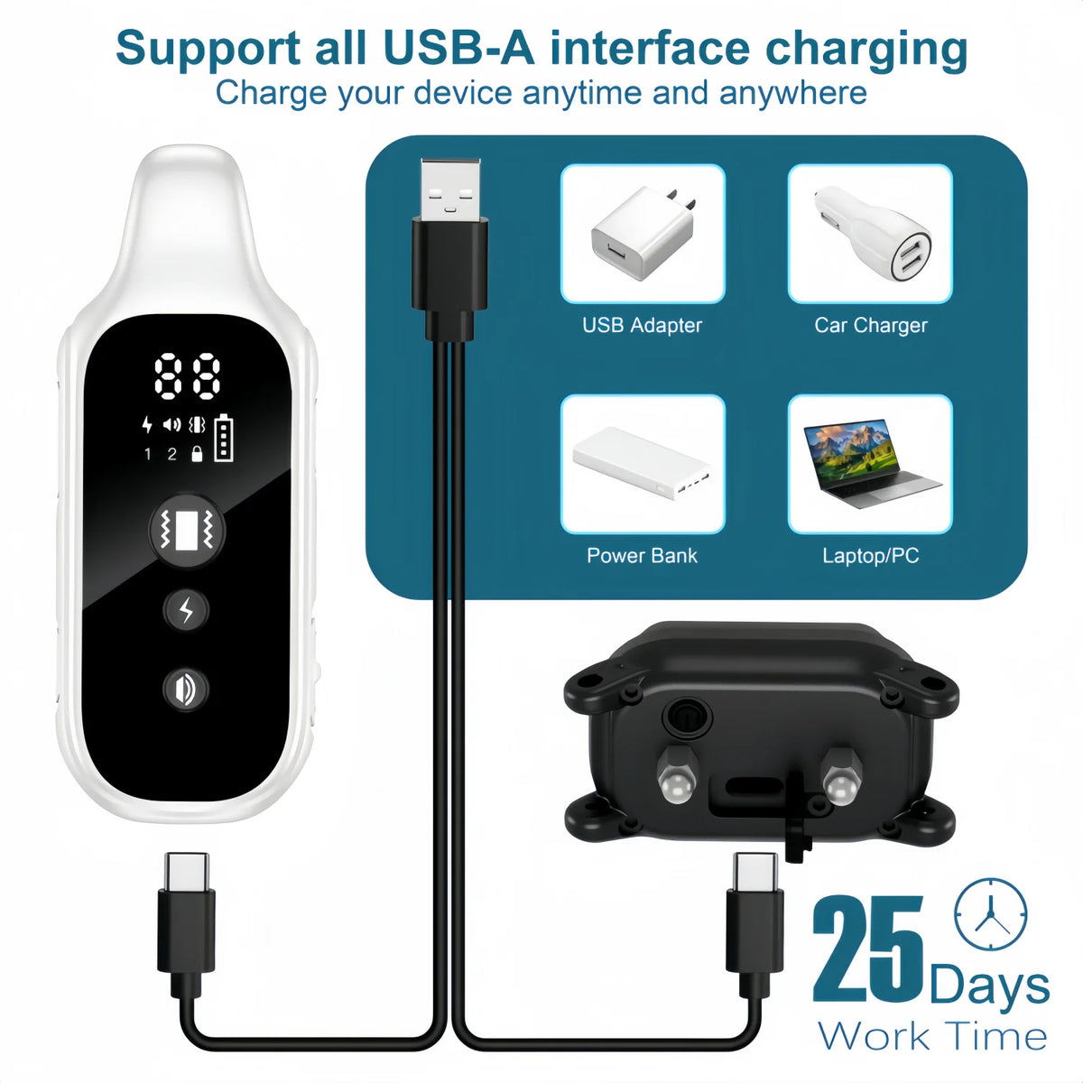 800m Digital Dog Training Collar Waterproof Rechargeable
