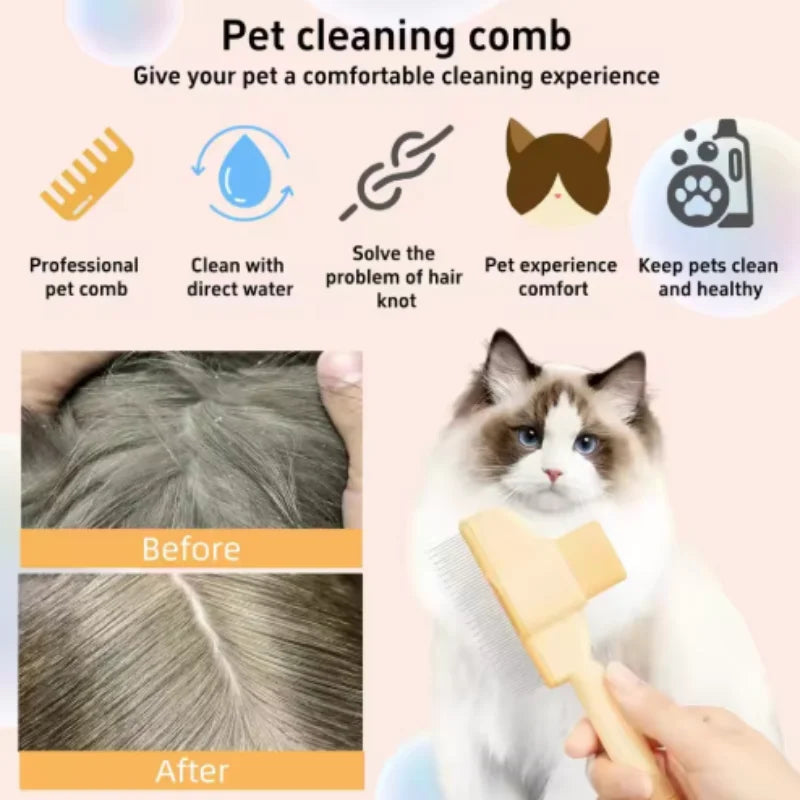 Self-Cleaning One-Button Dog Comb Pet Hair Remover