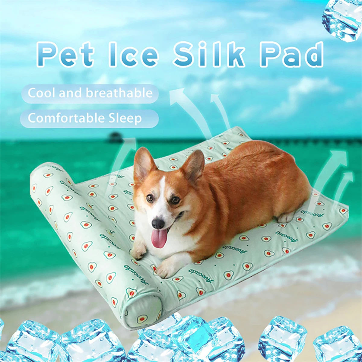 Summer Dog Cooling Mat Pet Ice Pads Breathable Blanket
