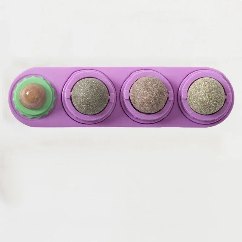 4 in 1 Rotating Catnip Silver Vine Ball Teeth Cleaning