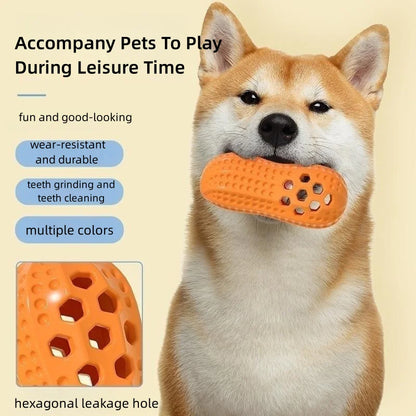 Molar Interactive Play Toy for Teeth Cleaning Pet Sound Peanut