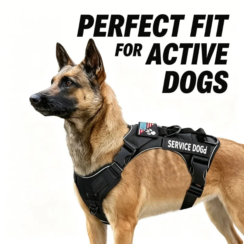 Reflective Dog Harness Vest Adjustable Soft Oxford Inner Mesh