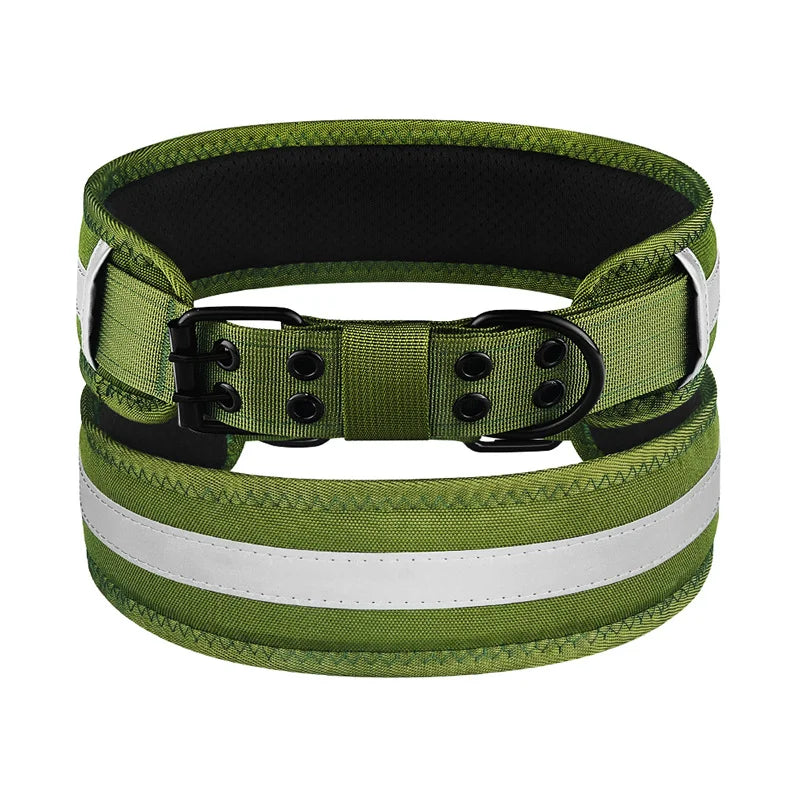Reflective Solid Color Dog Collar  Polyester Breathable & Comfortable