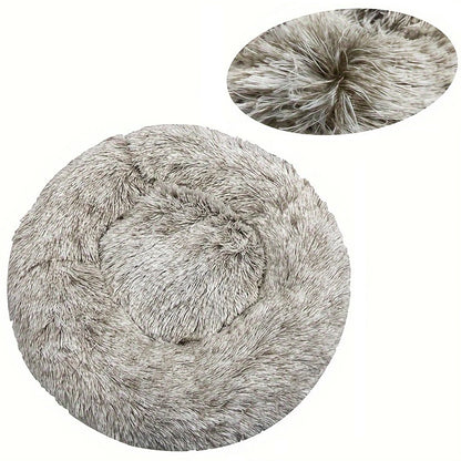 Round Dog Bed Winter Warm Cat Bed Plush Basket for Dog