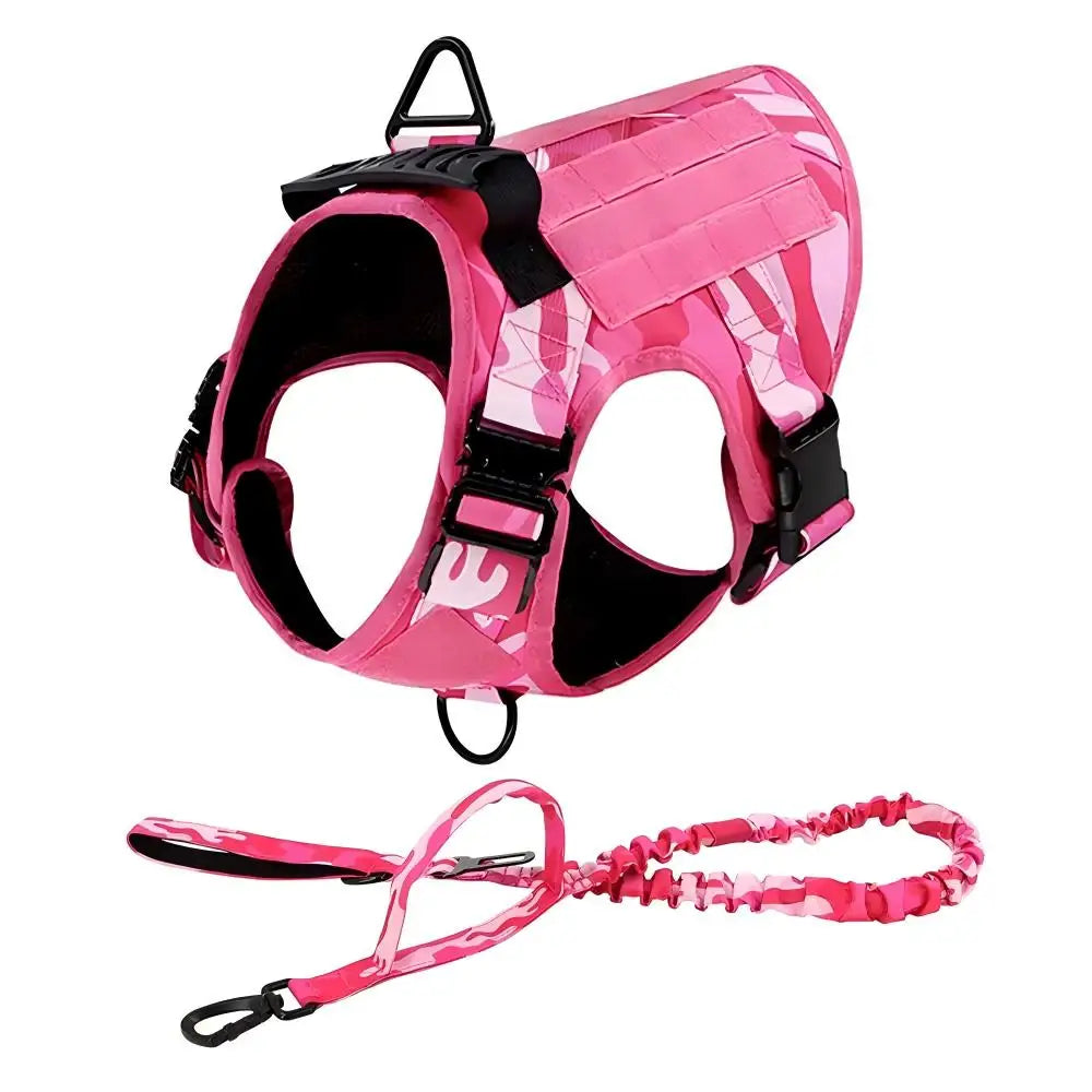Tactical Dog Harness and Leash Set No Pull Adjustable Military Dog