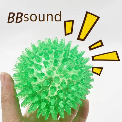 Pet Squeaky Thorn Ball Toy TPR Polka Dot Sounding