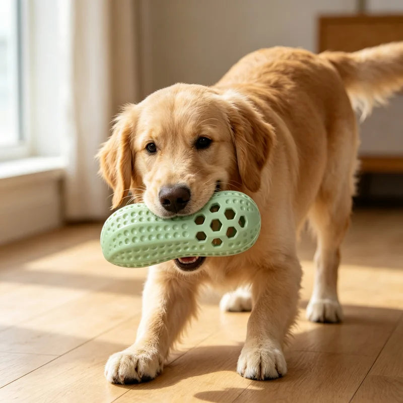 Molar Interactive Play Toy for Teeth Cleaning Pet Sound Peanut