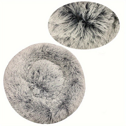 Round Pet Bed for Large Dog Bed Donut Long Plush Cat Bed