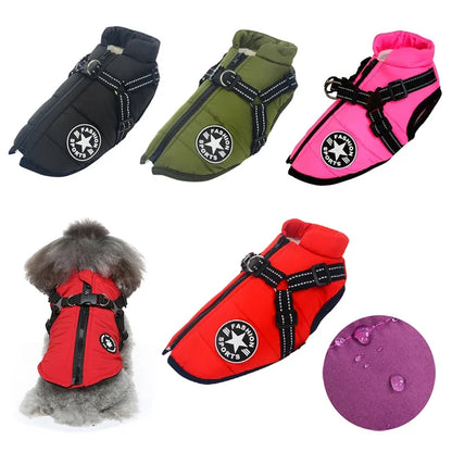 Winter Dog Clothes for Small Dogs Warm Fleece Large Dog Jacket