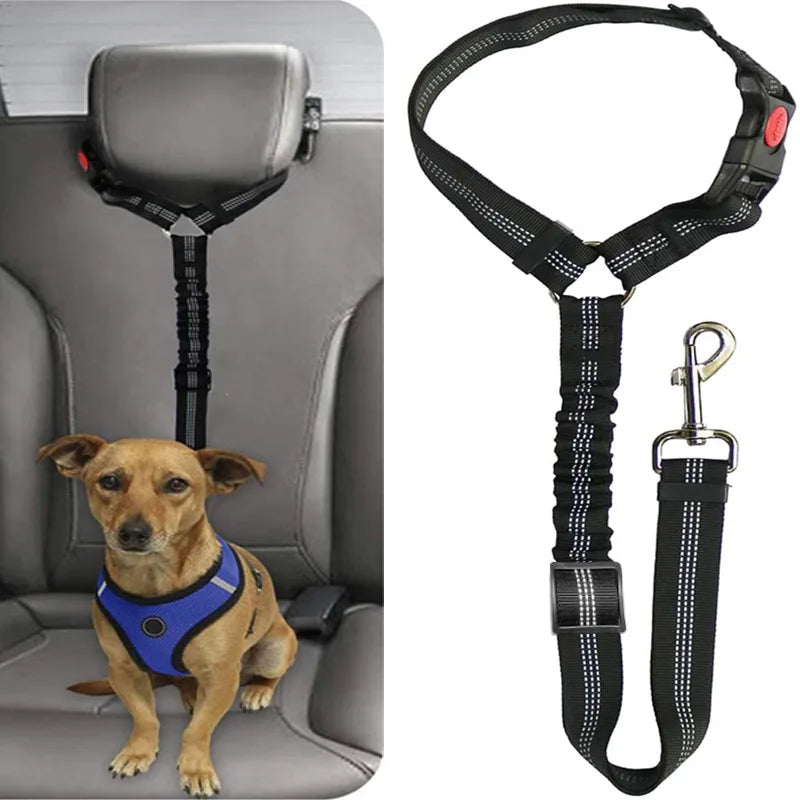 Reflective Pet Dog Car Seat Belt Adjustable Puppy Collar Leash