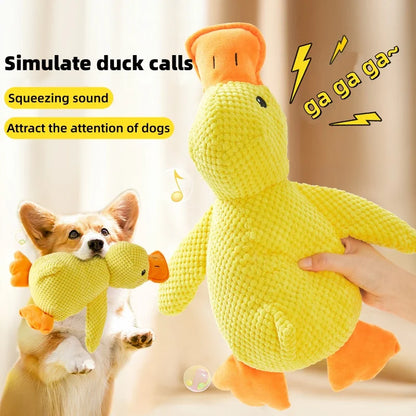 Cute Plush Duck Toy Dog Comfort Hug Pillow Interactive Dog Toy