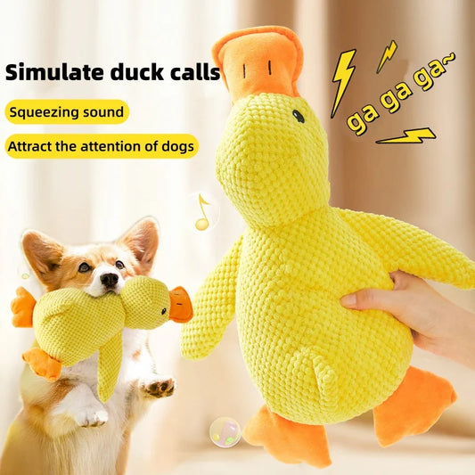 Cute Plush Duck Toy Dog Comfort Hug Pillow Interactive Dog Toy