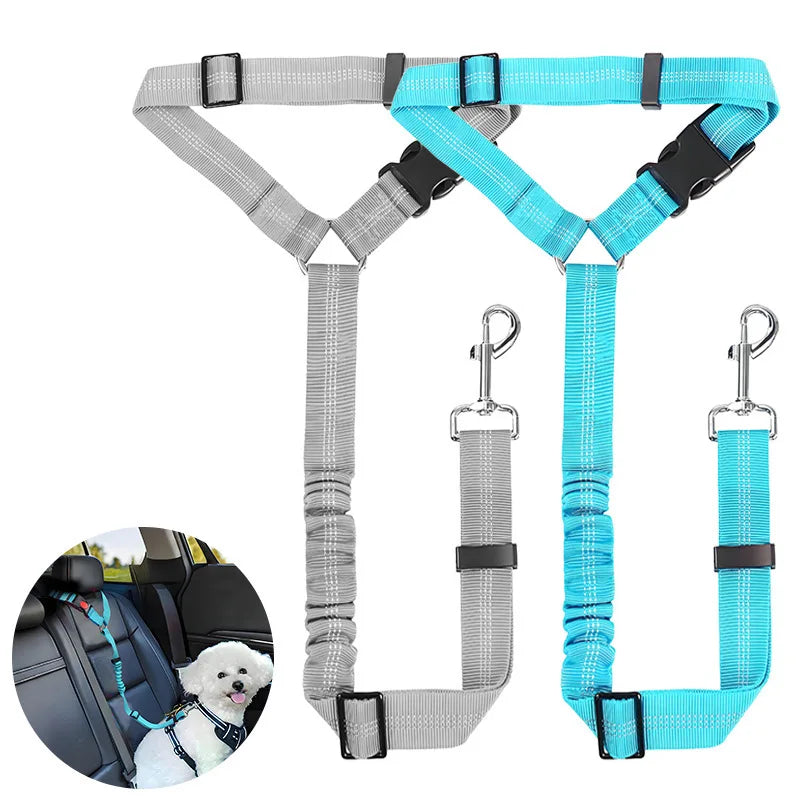 Reflective Pet Dog Car Seat Belt Adjustable Puppy Collar Leash