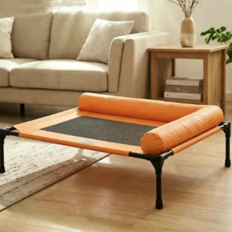 New Cooling Dog Cot Bed with Pillow Breathable Mesh Washable