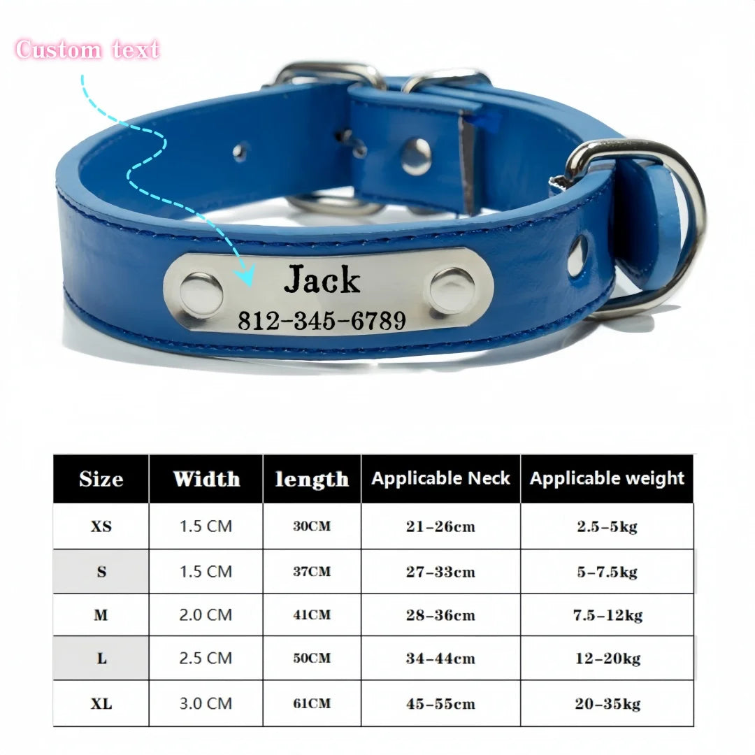 Personalized Name Carved Dog Collar ID Tag  Anti-lost Solid
