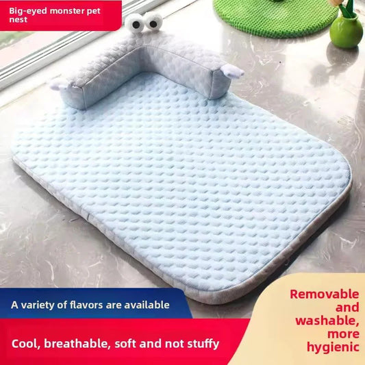 Four Season Ice Bean Cooling Pet Nest Breathable Anti Heat Dog Sofa