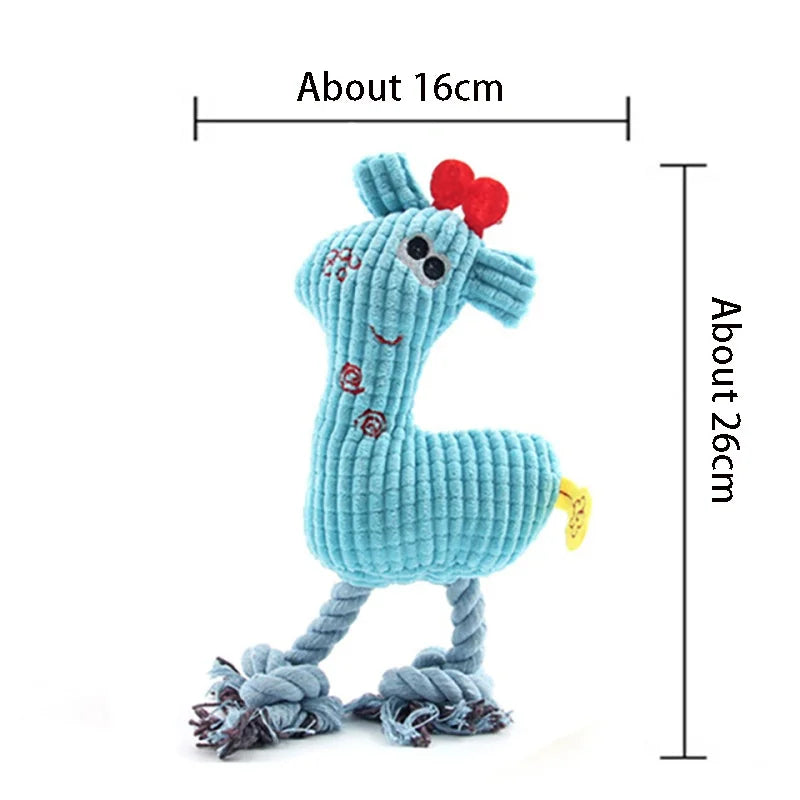 Puppy Kitten Interactive Plush Toy Squeaking Pet Chew Toy