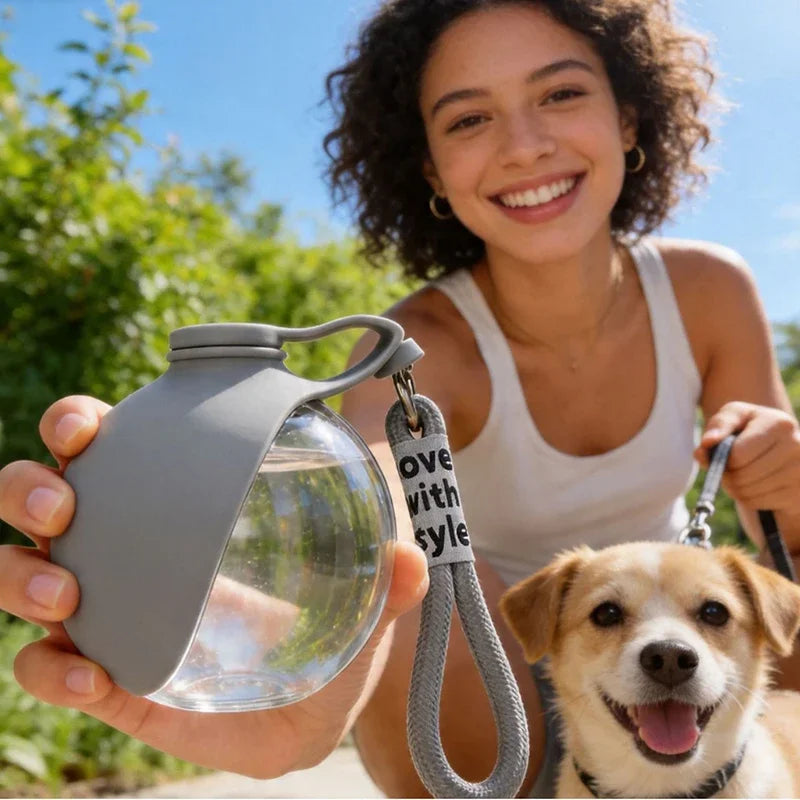 Dog Portable Dog Drinker 2-in-1 Silicon Lightweight Pet Supplies