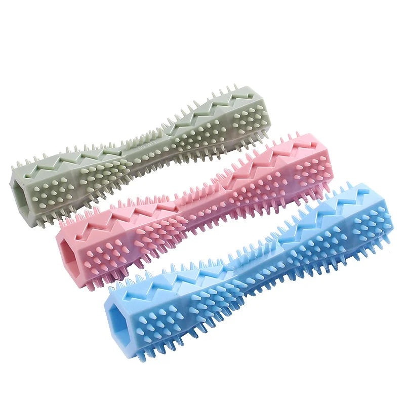 Dog Toothbrush Durable Dog Chew Toy Stick Soft Rubber Tooth