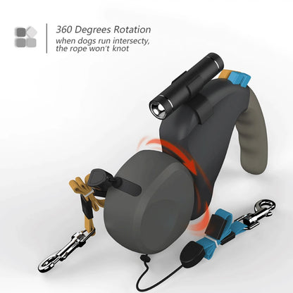 Retractable Double Pet Supplies Rotation Pet Rope