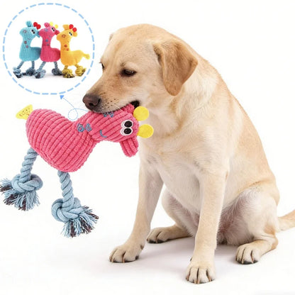 Puppy Kitten Interactive Plush Toy Squeaking Pet Chew Toy