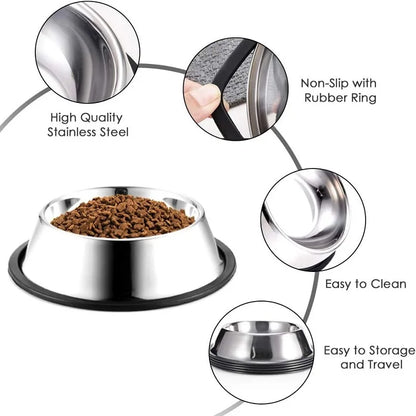 Stainless Steel Pet Dog Cat Bowl Durable Pet Feeding Bowl