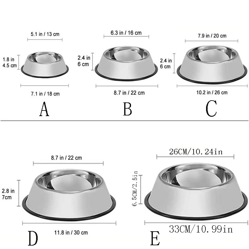 Stainless Steel Pet Dog Cat Bowl Durable Pet Feeding Bowl