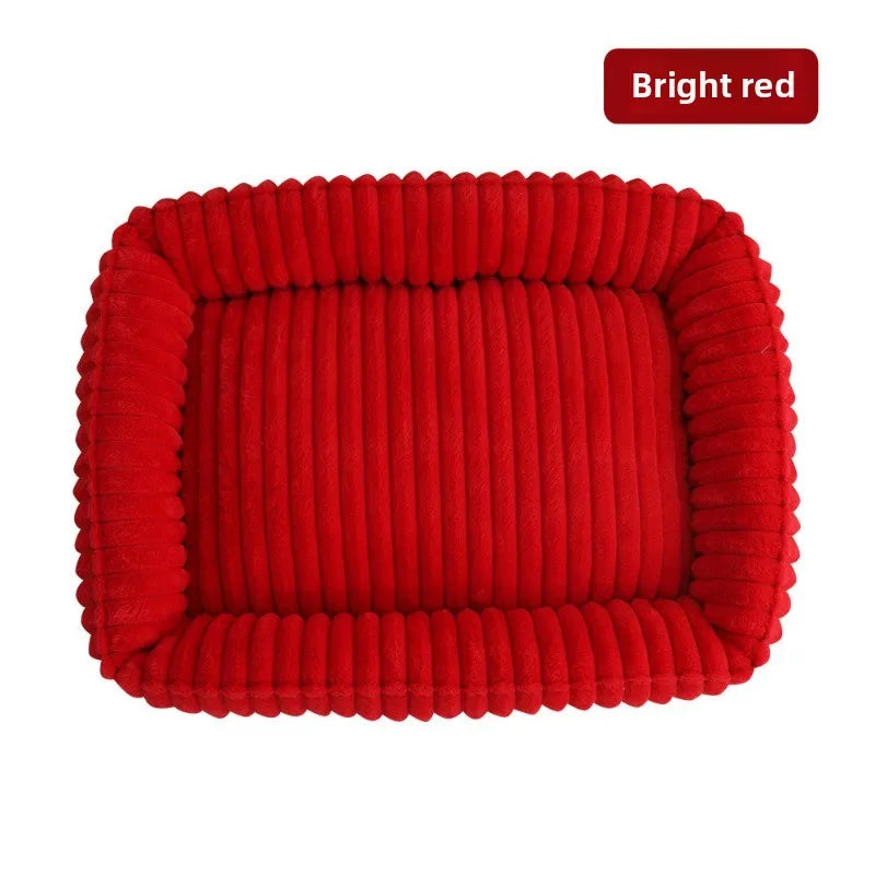 Rectangle Plush Dog Bed Winter Warm Mat Small Medium Big Pet Cat Dog