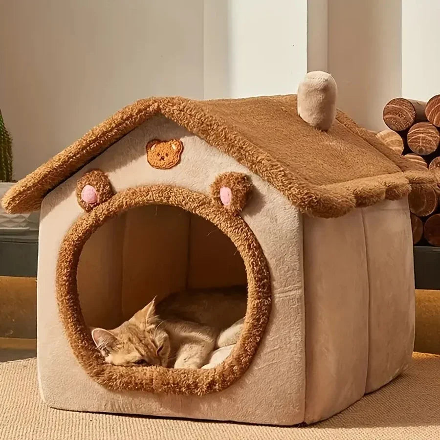 Foldable Pet House Removable Washable Cave Sofa Pet Bed