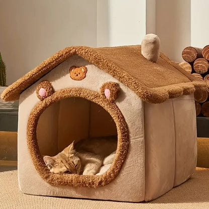 Foldable Pet House Removable Washable Cave Sofa Pet Bed